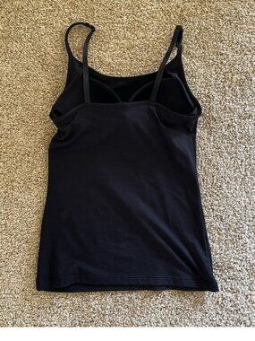 cami tank top with bra - black